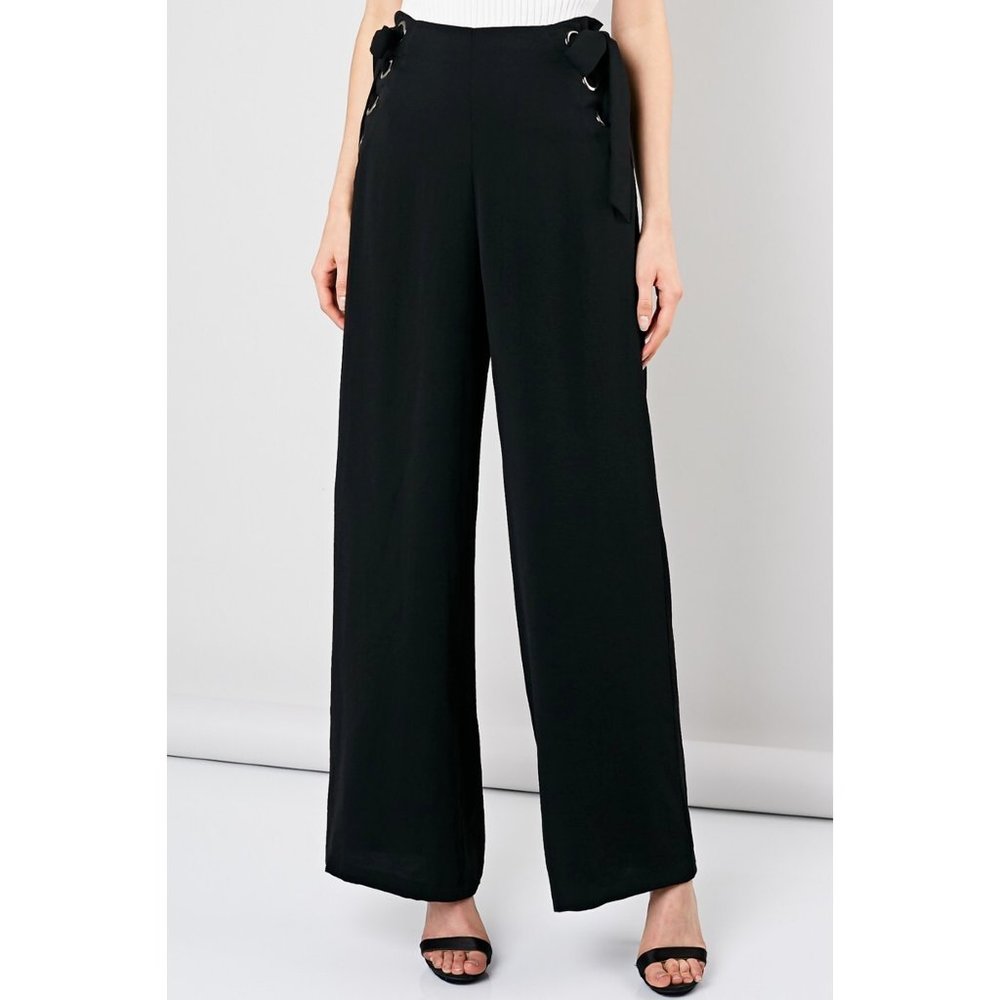 NWT High Waist Wide Leg Trousers with Side Lace-Up